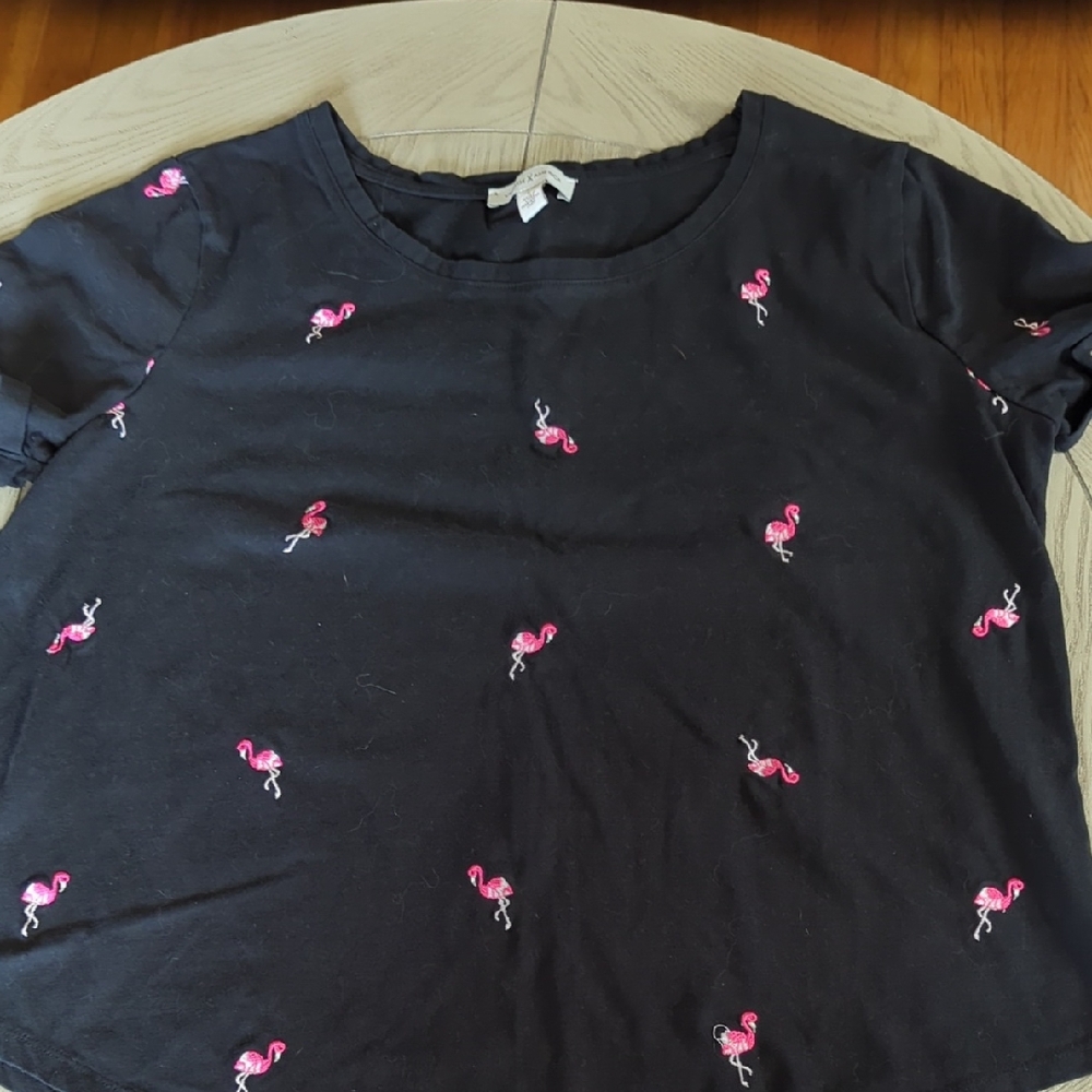 Vintage America Black Tee with Pink Accents